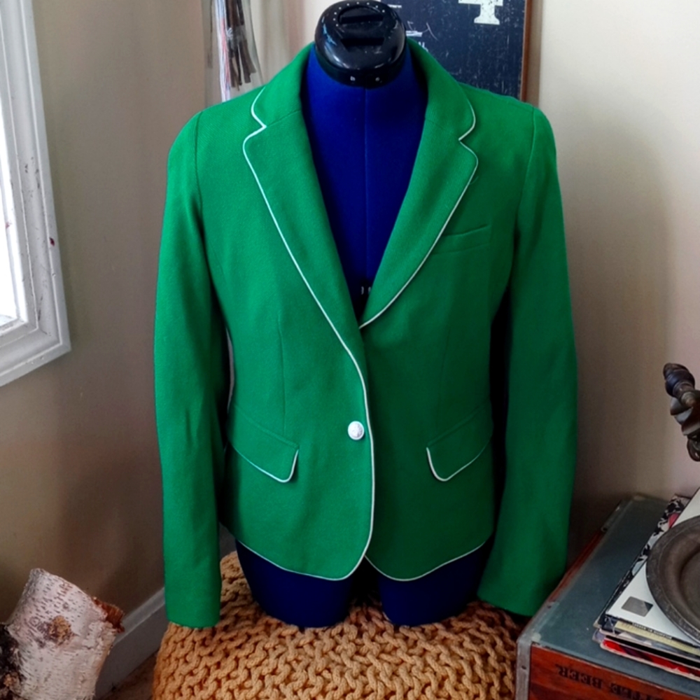 Green textured gap academy blazer